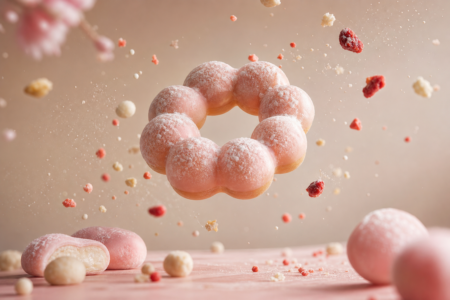 Open gift box with assorted premium donuts